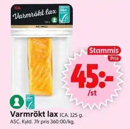 ICA Supermarket Varmrökt lax erbjuda