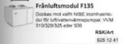 Rinkaby Rör Frånluftsmodul F135 erbjuda