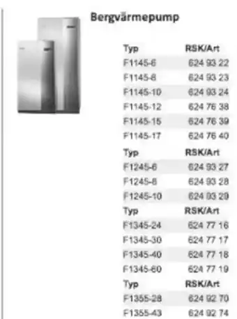 Rinkaby Rör Bergvärmepump erbjuda