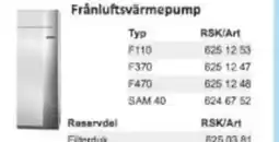 Rinkaby Rör Frånluftsvärmepump erbjuda