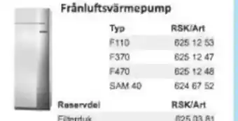 Rinkaby Rör Frånluftsvärmepump erbjuda