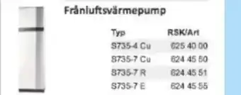 Rinkaby Rör Frånluftsvärmepump erbjuda