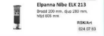 Rinkaby Rör Elpanna Nibe ELK 213 erbjuda