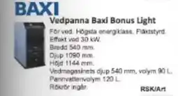 Rinkaby Rör BAXI Vedpanna Baxi Bonus Light erbjuda