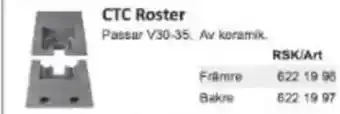 Rinkaby Rör CTC Roster erbjuda