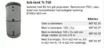 Rinkaby Rör Ack-tank Ts 750 erbjuda