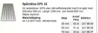 Rinkaby Rör Spårskiva EPS 16 erbjuda