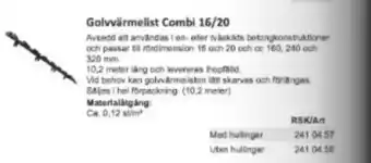 Rinkaby Rör Golvvärmelist Combi 16/20 erbjuda