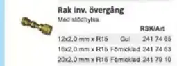 Rinkaby Rör Rak inv. övergång erbjuda