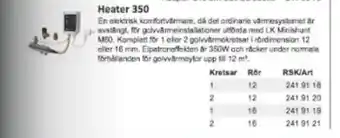 Rinkaby Rör Heater 350 erbjuda