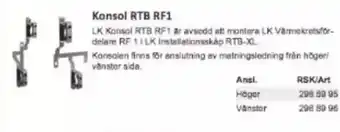 Rinkaby Rör Konsol RTB RF1 erbjuda