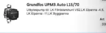 Rinkaby Rör Grundfos UPM3 Auto L15/70 erbjuda