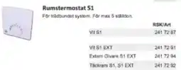 Rinkaby Rör Rumstermostat s1 erbjuda