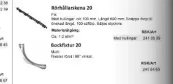 Rinkaby Rör Rörhållarskena 20 erbjuda