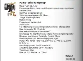 Rinkaby Rör Pump- och shuntgrupp erbjuda