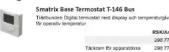 Rinkaby Rör Smatrix Base Termostat T-146 Bus erbjuda