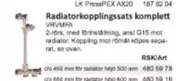 Rinkaby Rör Radiatorkopplingssats komplett erbjuda