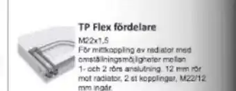 Rinkaby Rör TP Flex fördelare M22x1,5 erbjuda