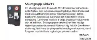 Rinkaby Rör Shuntgrupp GRA211 erbjuda