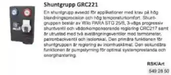 Rinkaby Rör Shuntgrupp GRC221 erbjuda