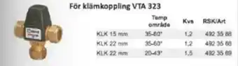 Rinkaby Rör För klämkoppling VTA 323 erbjuda