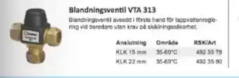 Rinkaby Rör Blandningsventil VTA 313 erbjuda