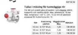 Rinkaby Rör T-plus i mässing för tunnväggiga rör erbjuda