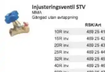 Rinkaby Rör Injusteringsventil STV MMA erbjuda