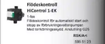 Rinkaby Rör Flödeskontroll HiControl 1-EK erbjuda