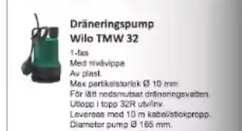 Rinkaby Rör Dräneringspump Wilo TMW 32 erbjuda