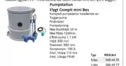 Rinkaby Rör Pumpstation Flygt Compit mini Bas erbjuda