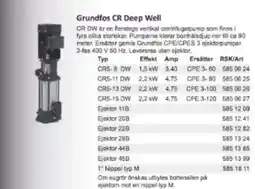 Rinkaby Rör Grundfos CR Deep Well erbjuda