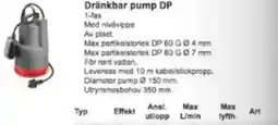 Rinkaby Rör Dränkbar pump DP erbjuda