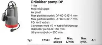 Rinkaby Rör Dränkbar pump DP erbjuda