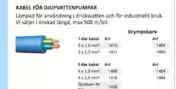 Rinkaby Rör Kabel för djupvattenpumpar erbjuda