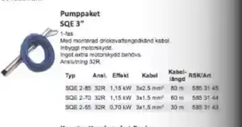 Rinkaby Rör Pumppaket SQE 3" 1-fas erbjuda