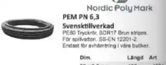 Rinkaby Rör PEM PN 6,3 Svensktillverkad erbjuda