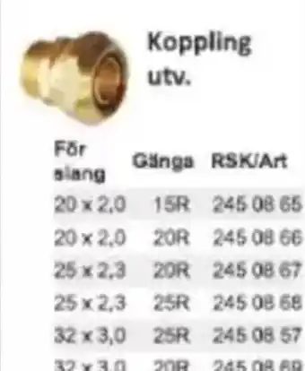 Rinkaby Rör Koppling utv. erbjuda