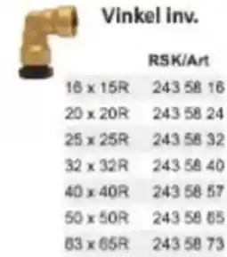 Rinkaby Rör Vinkel inv. erbjuda