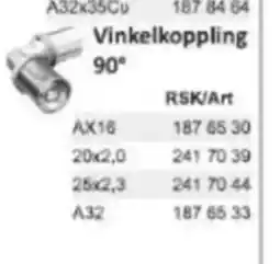 Rinkaby Rör Vinkelkoppling erbjuda