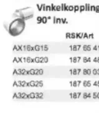 Rinkaby Rör Vinkelkoppling erbjuda