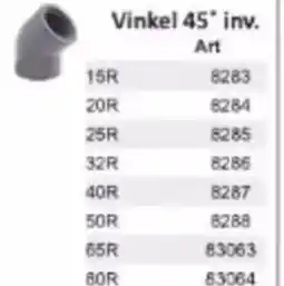 Rinkaby Rör Vinkel 45* inv. erbjuda