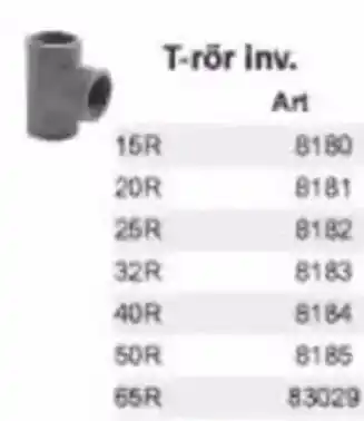 Rinkaby Rör T-rör inv. erbjuda