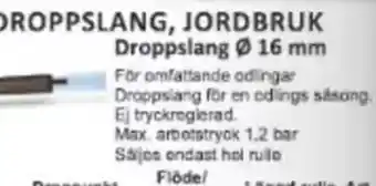 Rinkaby Rör Droppslang 16 mm erbjuda