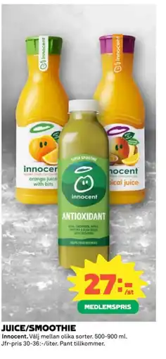 Coop Juice/smoothie  Innocent erbjuda