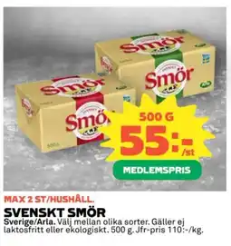 Coop ARLA Svenskt smör erbjuda