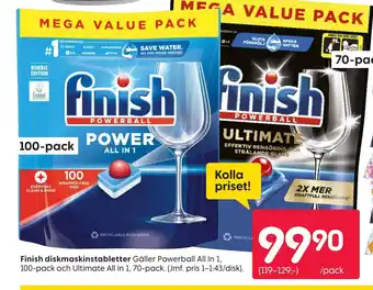 Rusta FINISH diskmaskinstabletter erbjuda