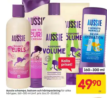 Rusta AUSSIE schampo, balsam och hårinpackning erbjuda