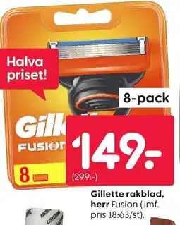 Rusta Gillette rakblad, herr erbjuda