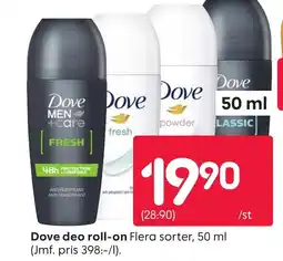 Rusta DOVE deo roll-on erbjuda